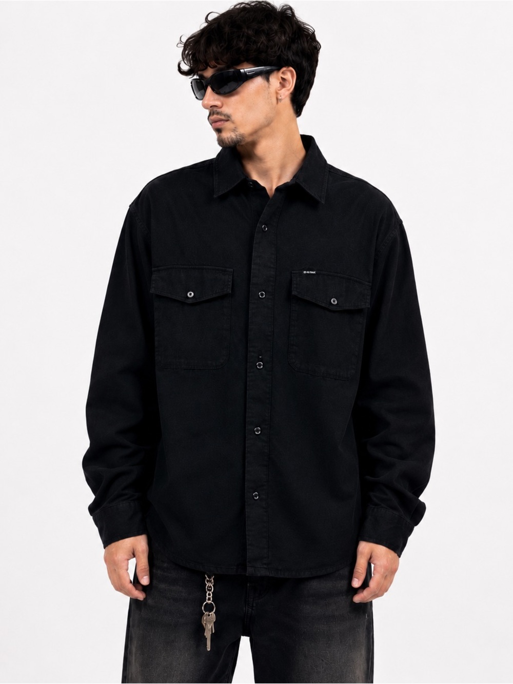 G-Star RAW Men’s Size XL Black Marine Slim Shirt LS Utility Button Up Streetwear